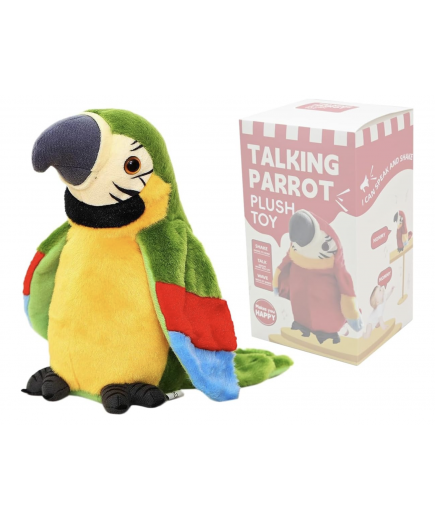 Talking Plush Parrot Military Macaw Interactive Toy